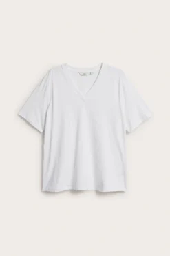 Bawełniany T-shirt z dekoltem w serek
