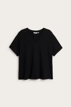 Bawełniany T-shirt z dekoltem w serek