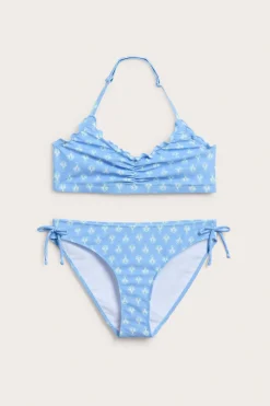 Bikini we wzory, z paskiem na szyję