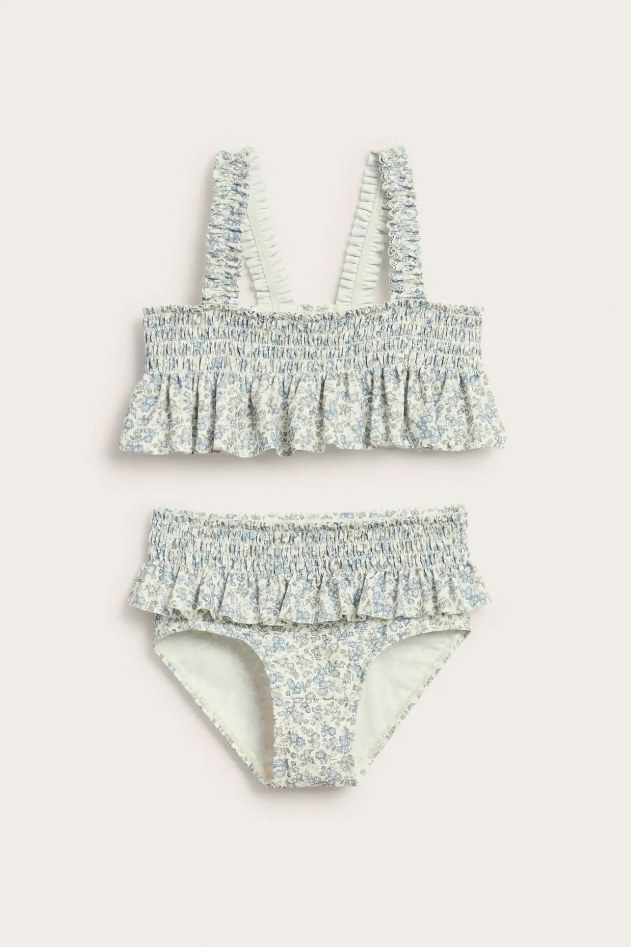 Bikini z marszczeniem i falbaną