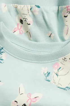 Bluza z bawełnianej dzianiny w króliki