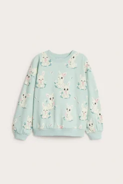 Bluza z bawełnianej dzianiny w króliki