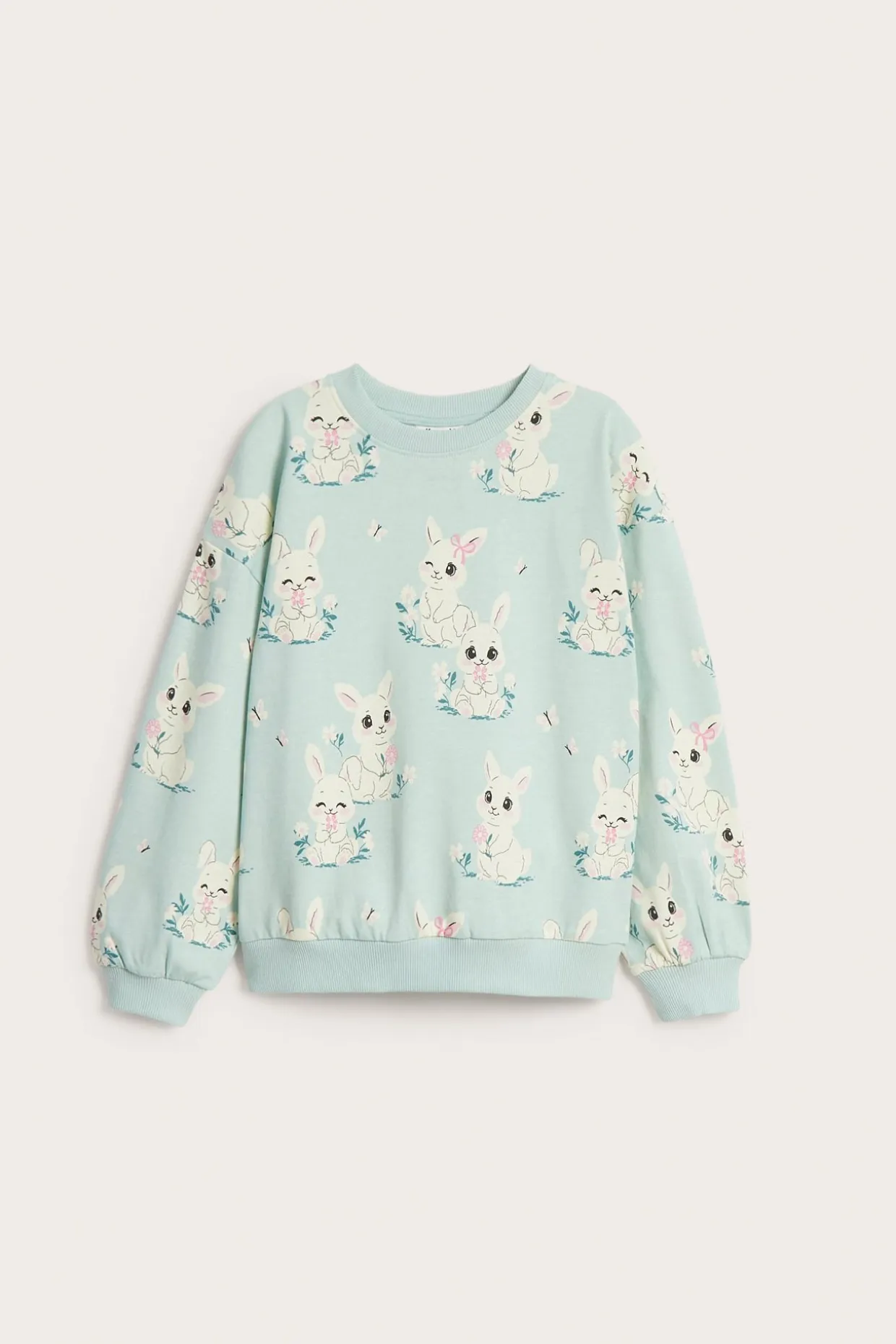 Bluza z bawełnianej dzianiny w króliki