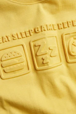 Bluza z bawełnianej dzianiny, z motywem z efektem 3D