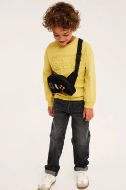 Bluza z bawełnianej dzianiny, z motywem z efektem 3D