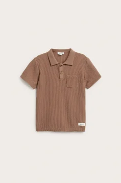 Bluza z dzianiny o wyraźnej strukturze, z krótkimi rękawami