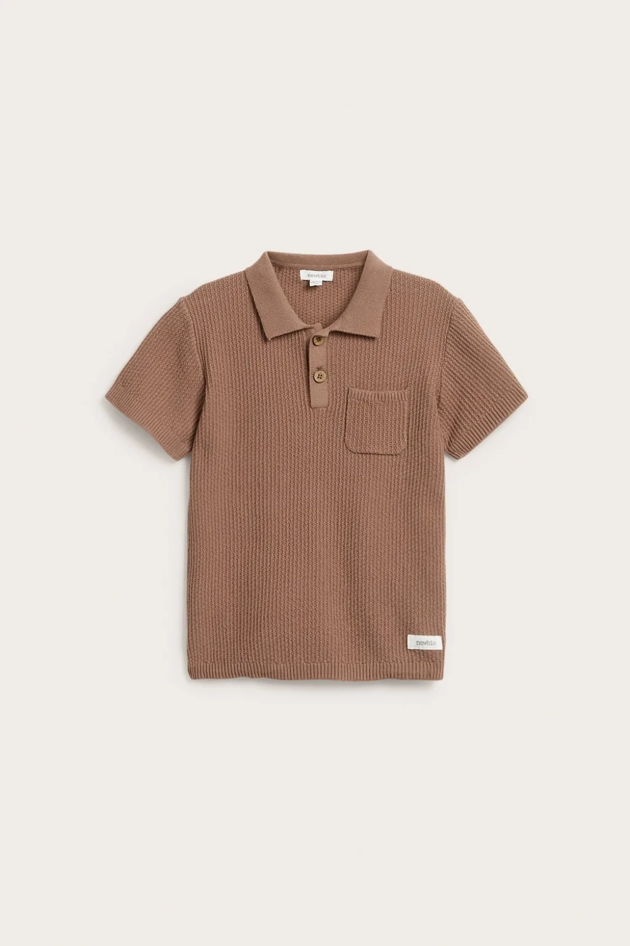 Bluza z dzianiny o wyraźnej strukturze, z krótkimi rękawami