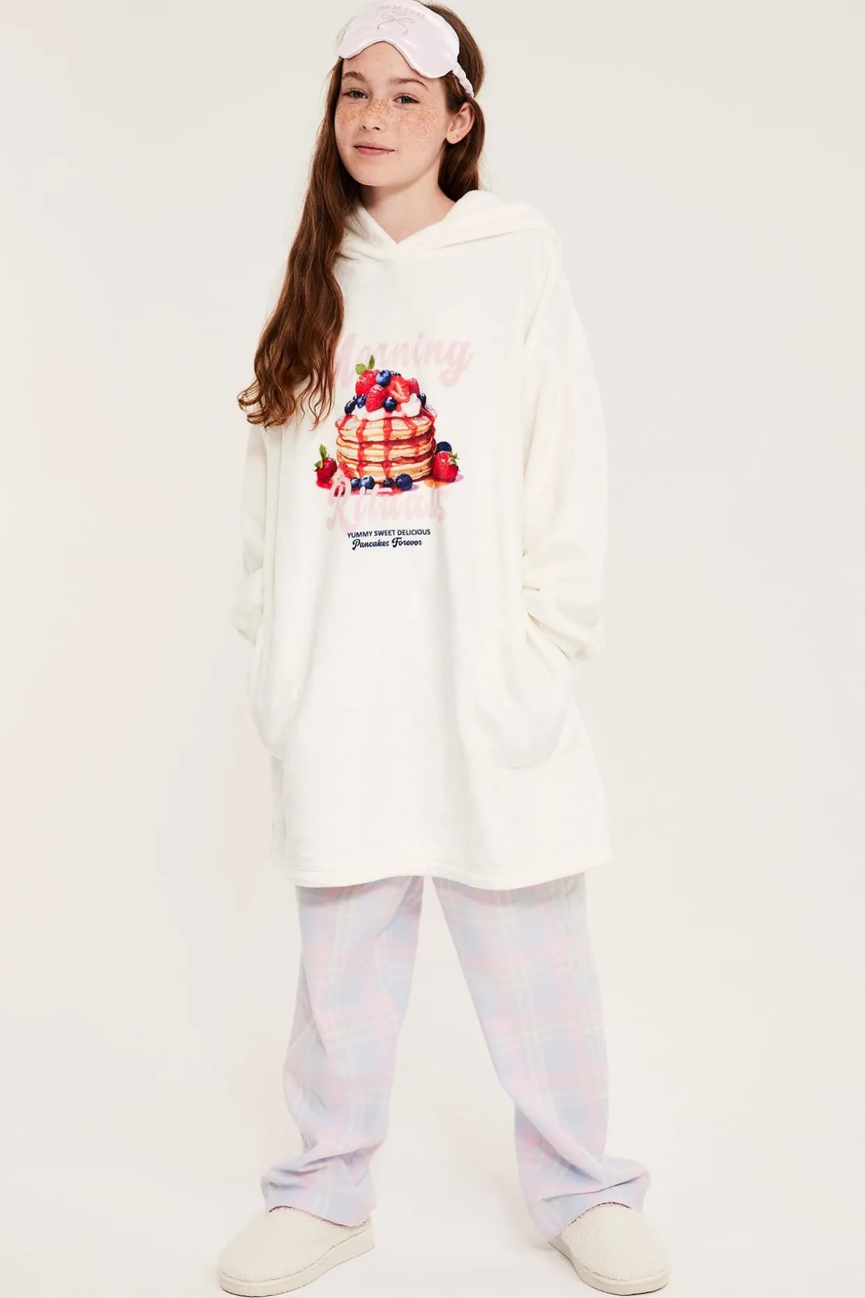 Bluza z kapturem, z polaru, z nadrukiem
