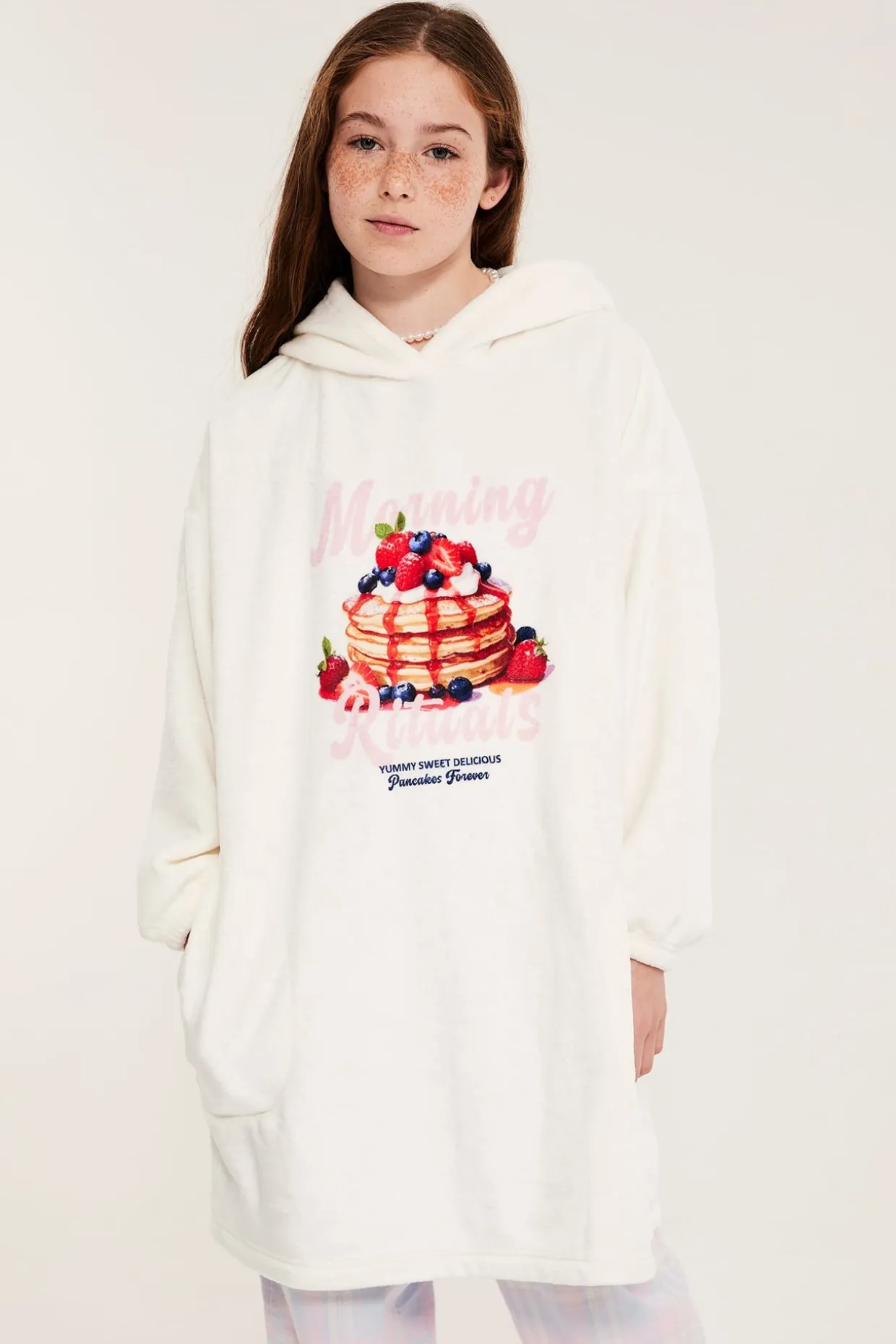 Bluza z kapturem, z polaru, z nadrukiem