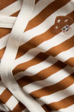 Body w paski, z haftem na piersi