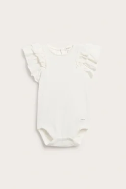 Body z krótkimi rękawami, z falbanami
