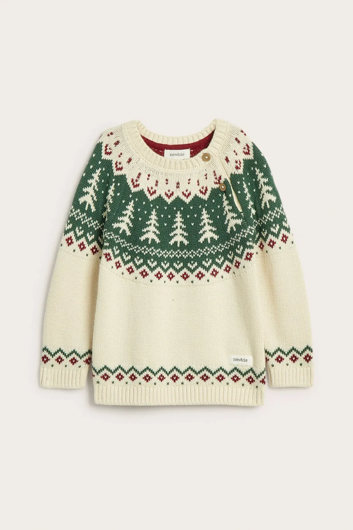 Bożonarodzeniowy sweter z dzianiny, w choinki