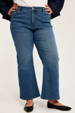 Dżinsy cropped flare high waist