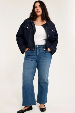 Dżinsy cropped flare high waist