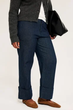 Dżinsy cropped straight high waist
