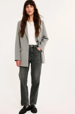 Dżinsy straight high waist