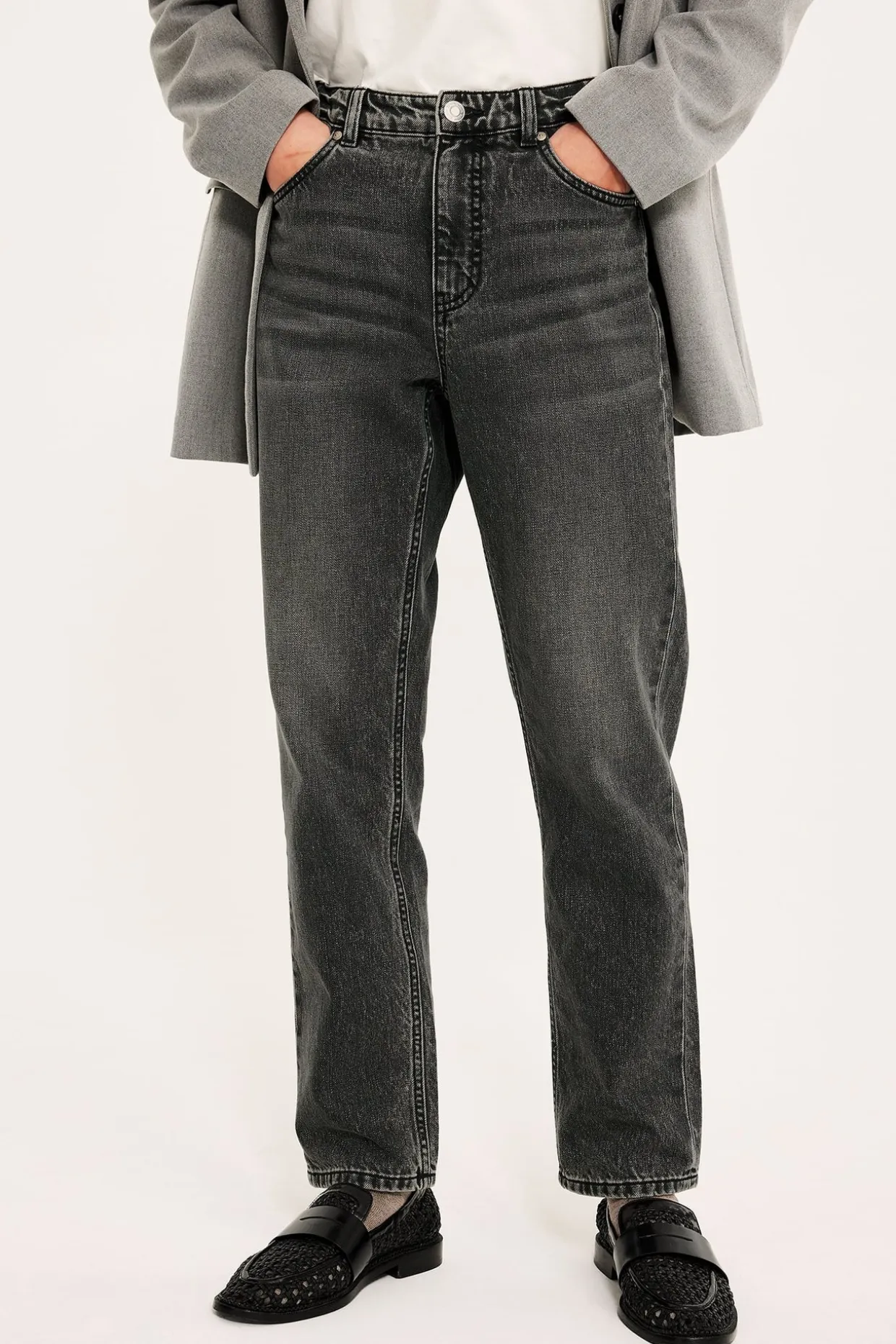 Dżinsy straight high waist