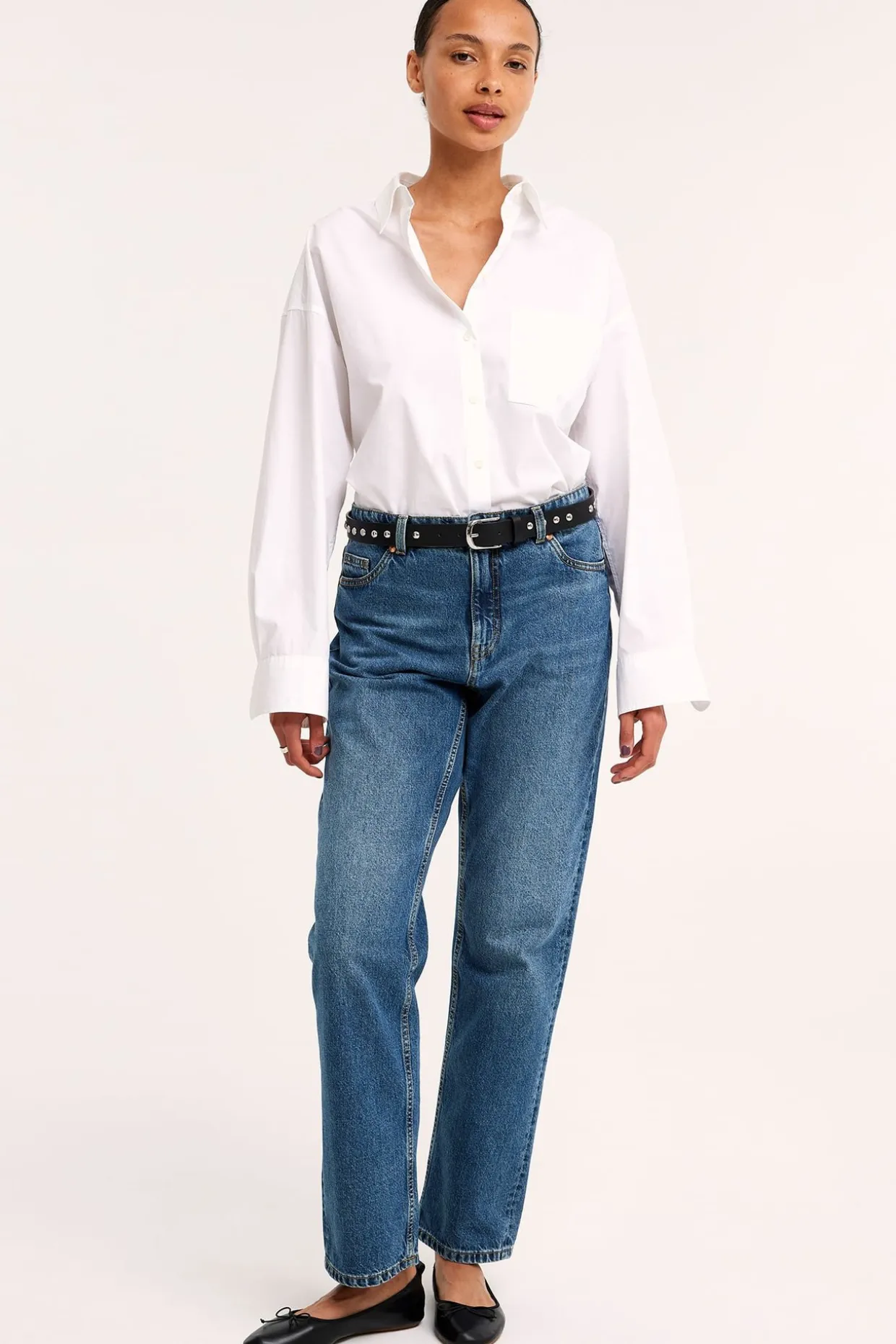 Dżinsy straight high waist