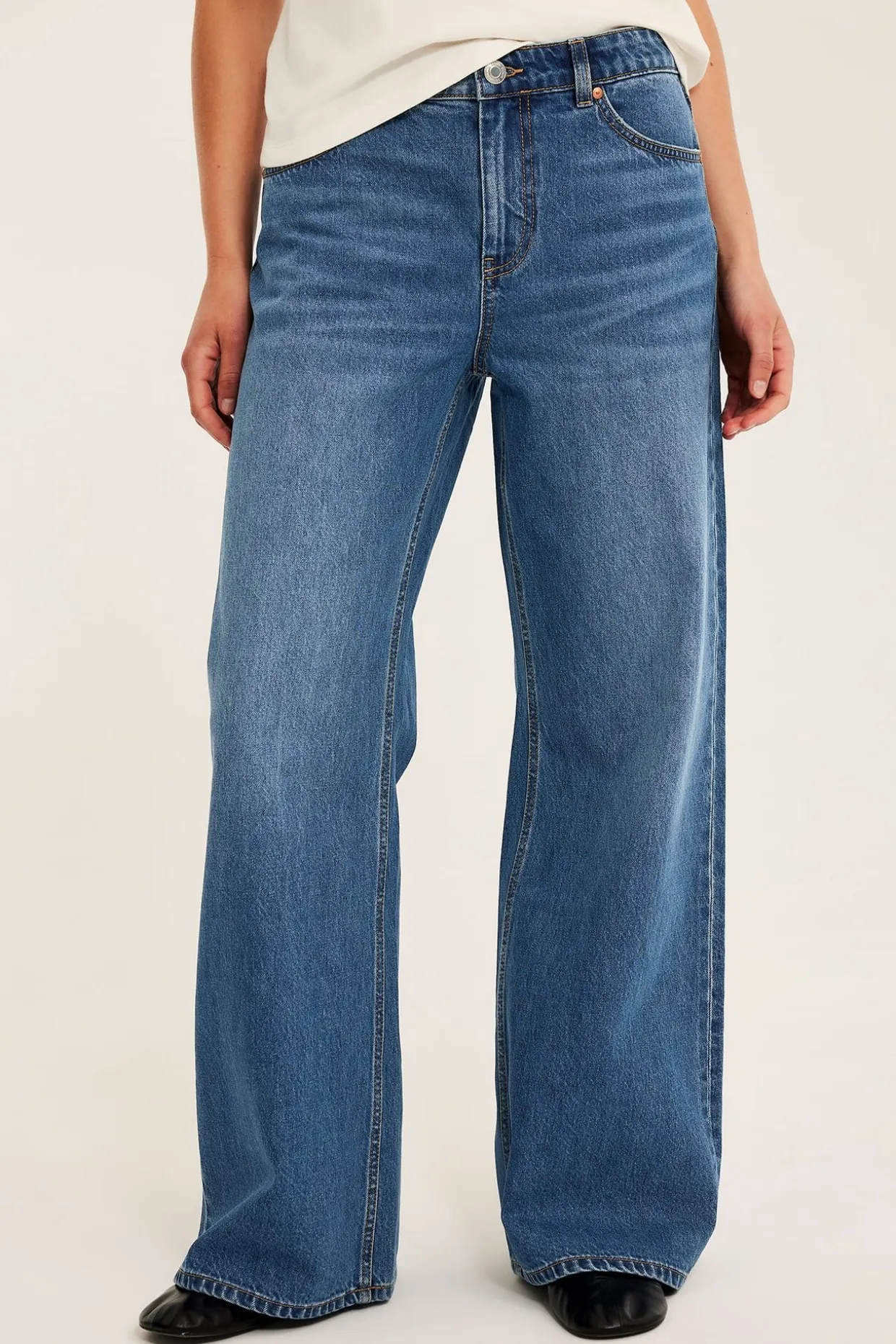 Dżinsy wide high waist