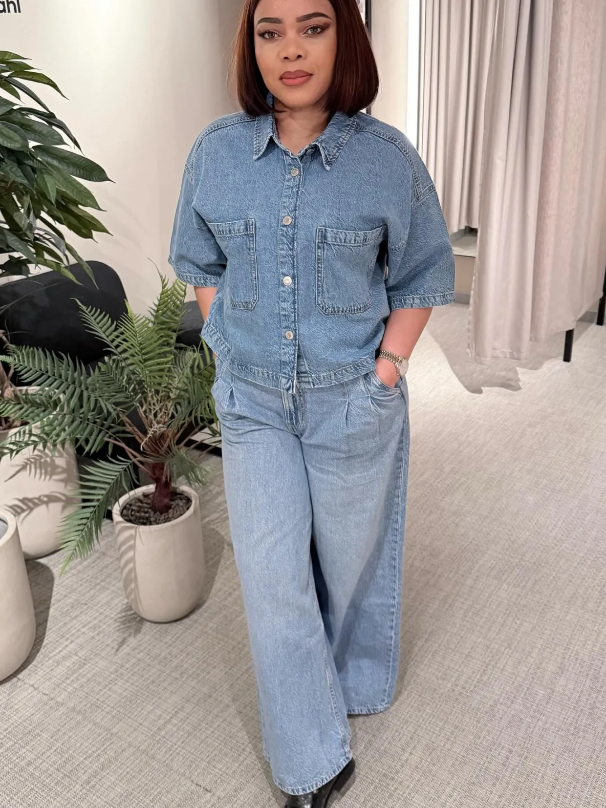 Dżinsy wide high waist