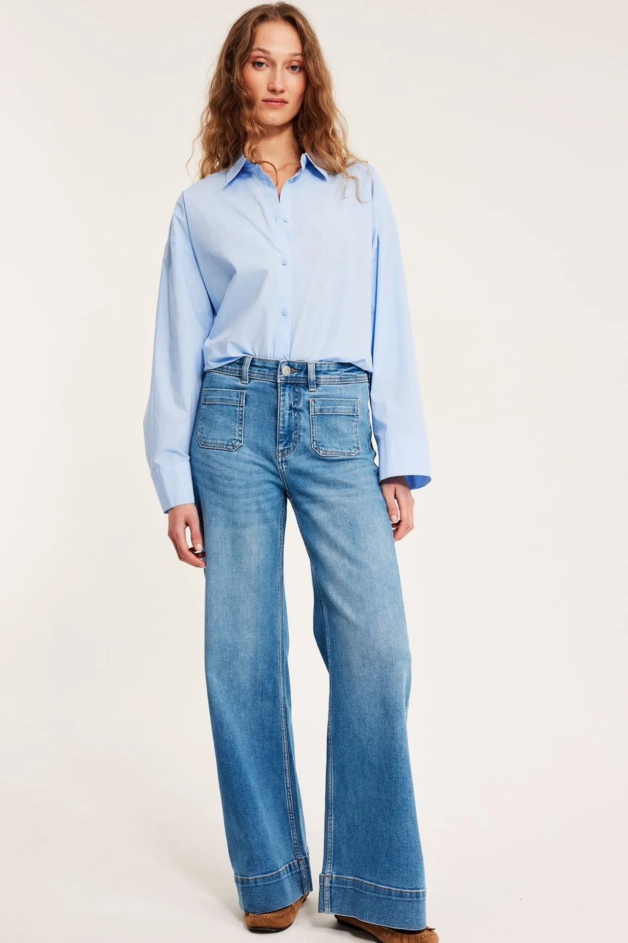 Dżinsy wide high waist