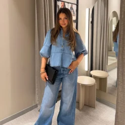 Dżinsy wide high waist