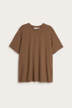 Długi prążkowany t-shirt