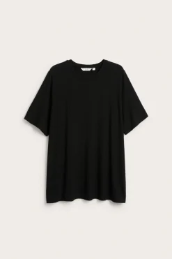 Długi T-shirt o prążkowanej fakturze