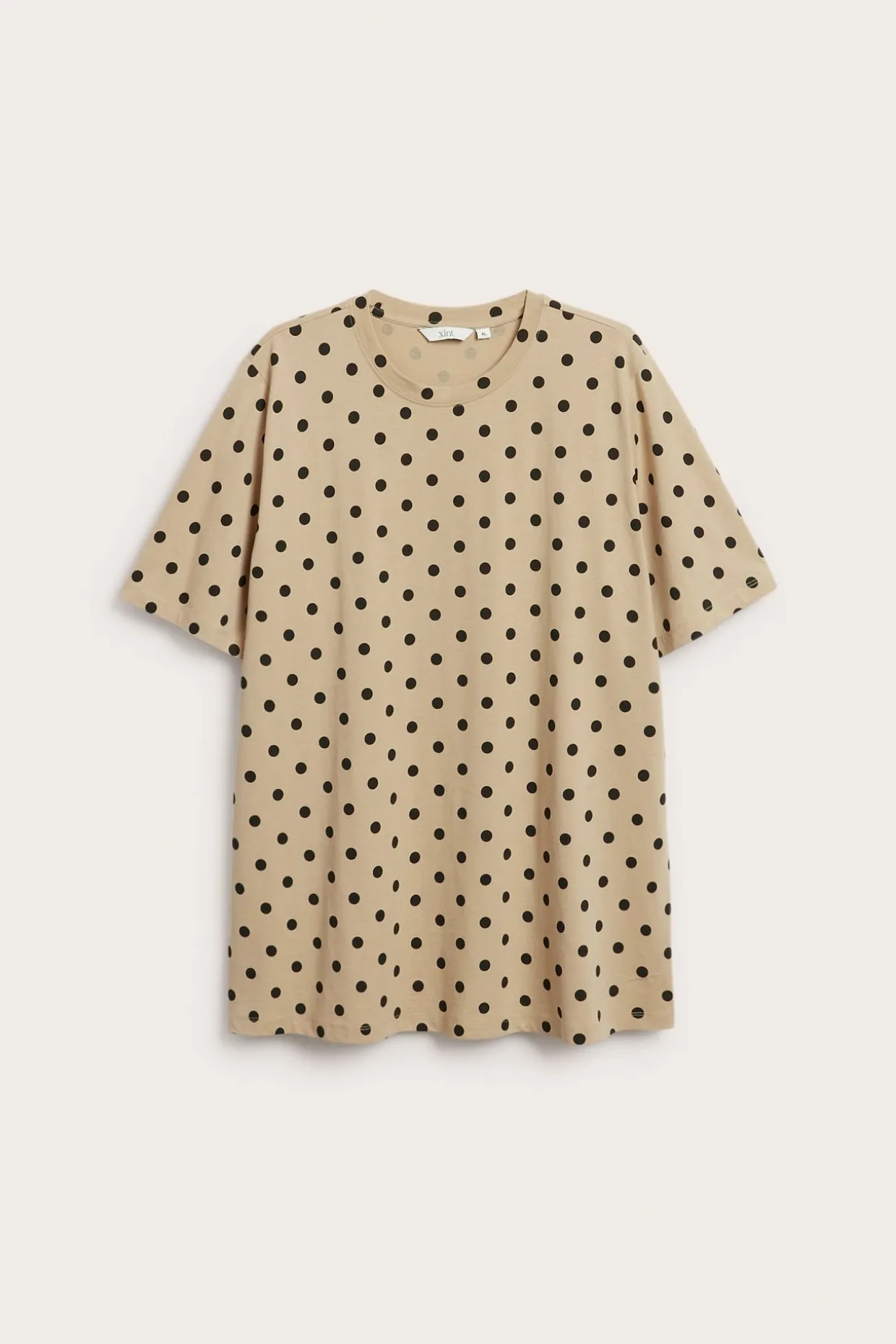 Długi T-shirt w kropki, z bawełny
