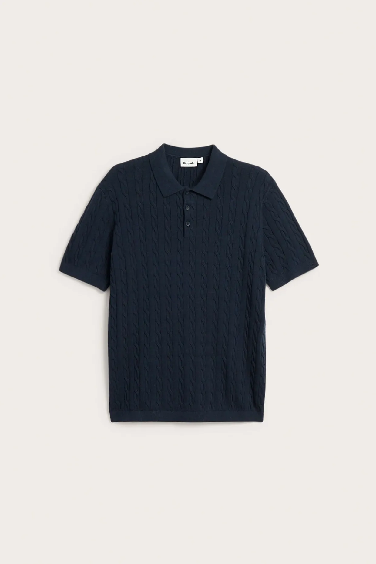 Dzianinowy sweter polo z wzorem warkoczowym
