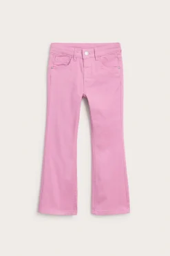 Kolorowe dżinsy z twillu, model bootcut