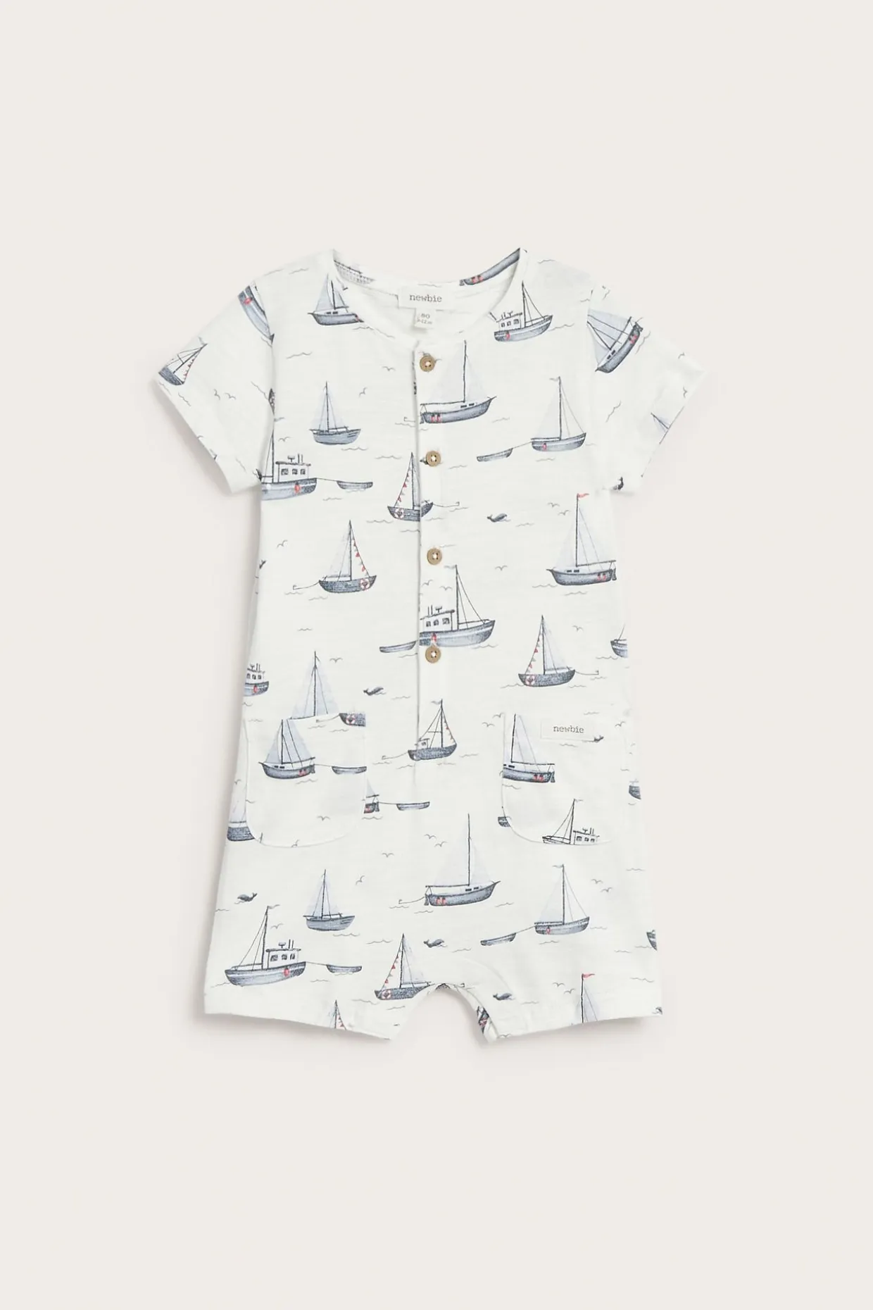 Kombinezon z wzorem w żaglówki, z trykotu slub