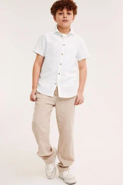 Koszula z krótkimi rękawami, z mieszanki lnu