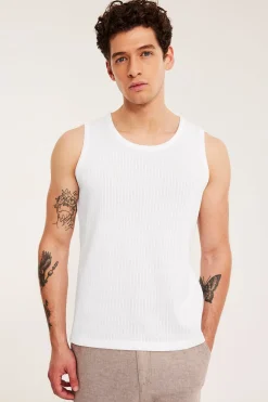 Koszulka z dzianiny pointelle, o kroju slim fit