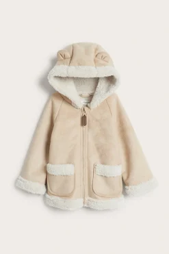 Kurtka typu shearling z pluszową podszewką
