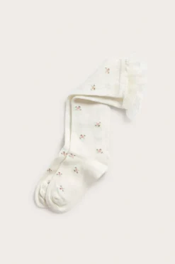 Kwieciste podkolanówki z falbanką