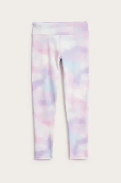 Legginsy do ćwiczeń, z nadrukiem tie-dye, z elastycznej dzianiny dżersejowej