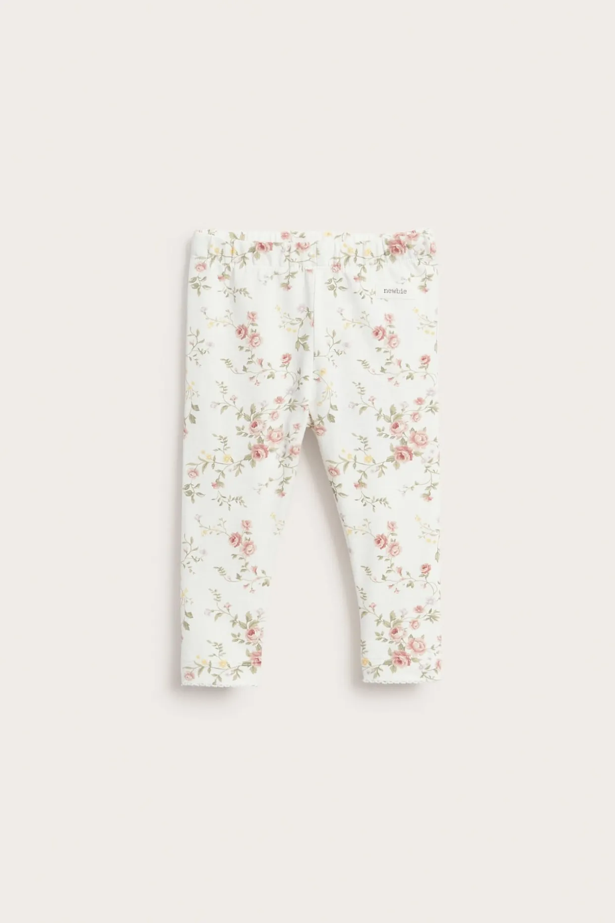 Legginsy w kwiaty, z falbanami