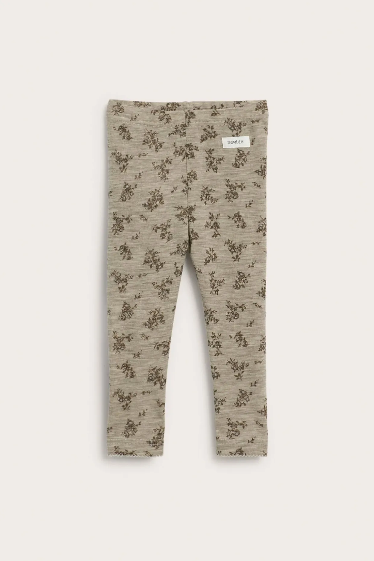 Legginsy w kwiaty, z wełny merino