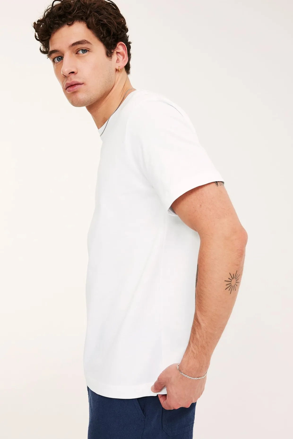 Luźny t-shirt z bawełny