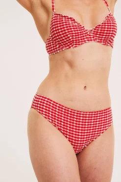 Majtki biodrówki od bikini, w kratę