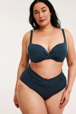 Majtki biodrówki od bikini, z drapowaniem