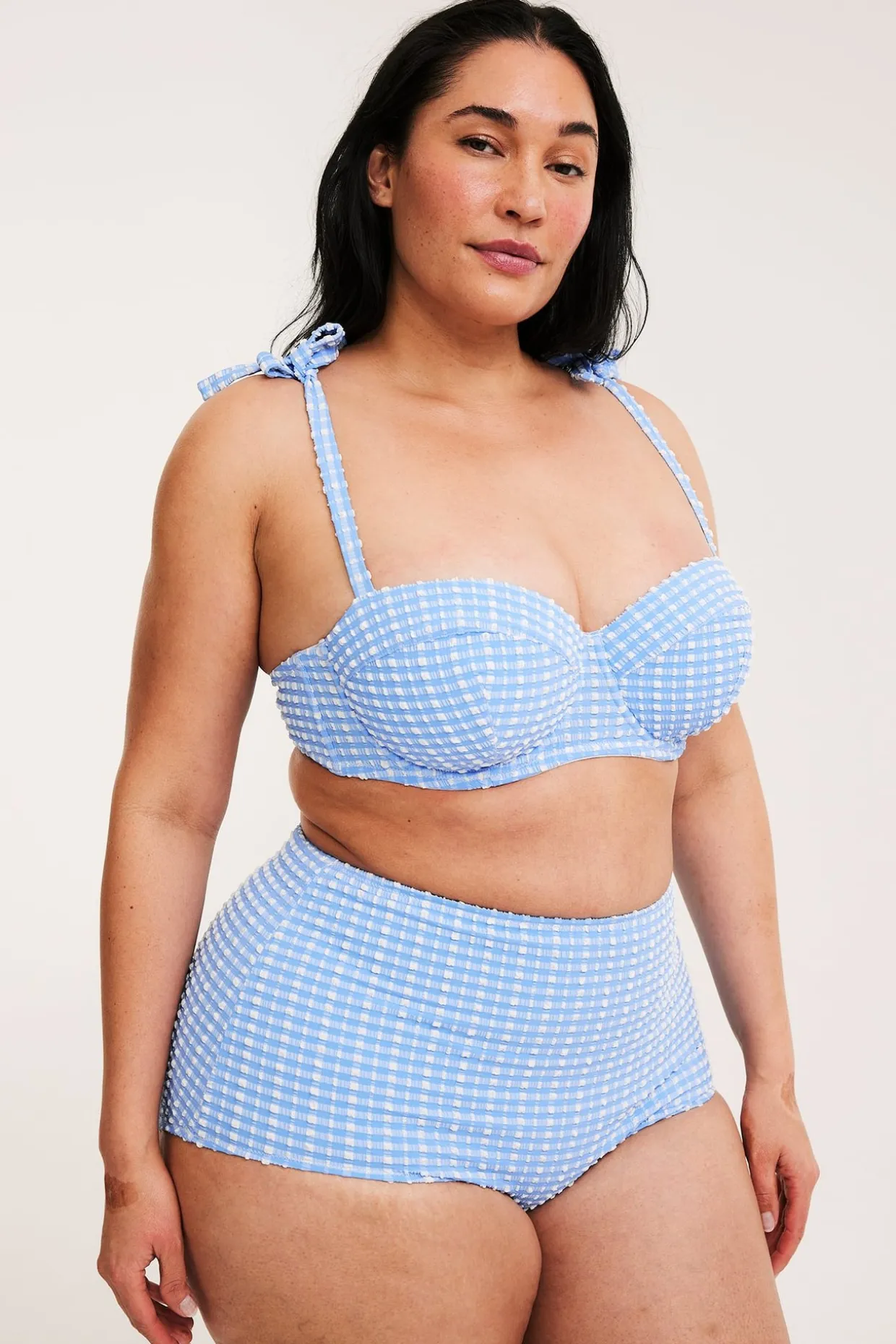 Majtki od bikini, w kratkę, biodrówki