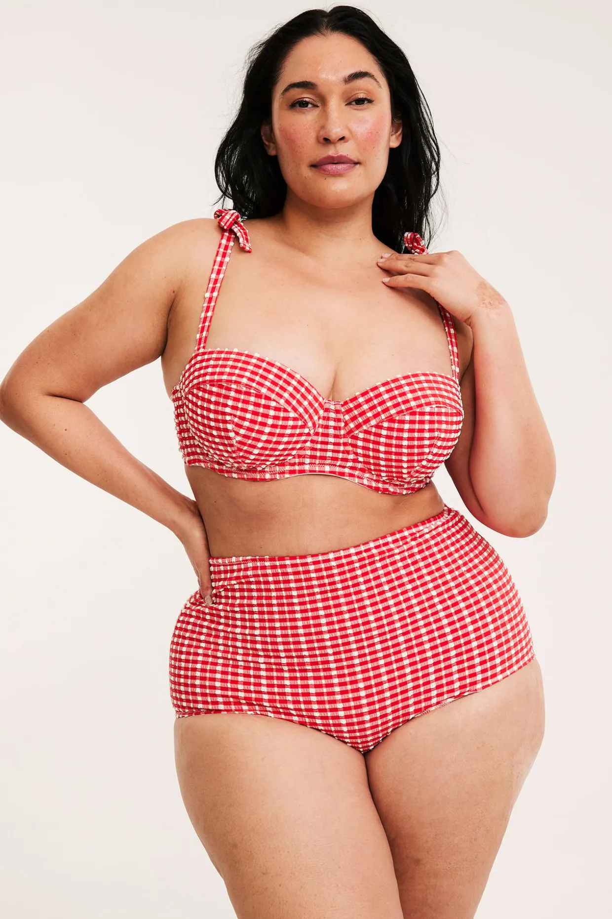 Majtki od bikini, w kratkę, biodrówki