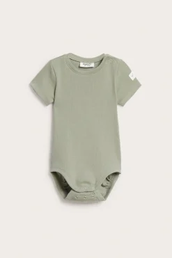 Prążkowane body z krótkimi rękawami