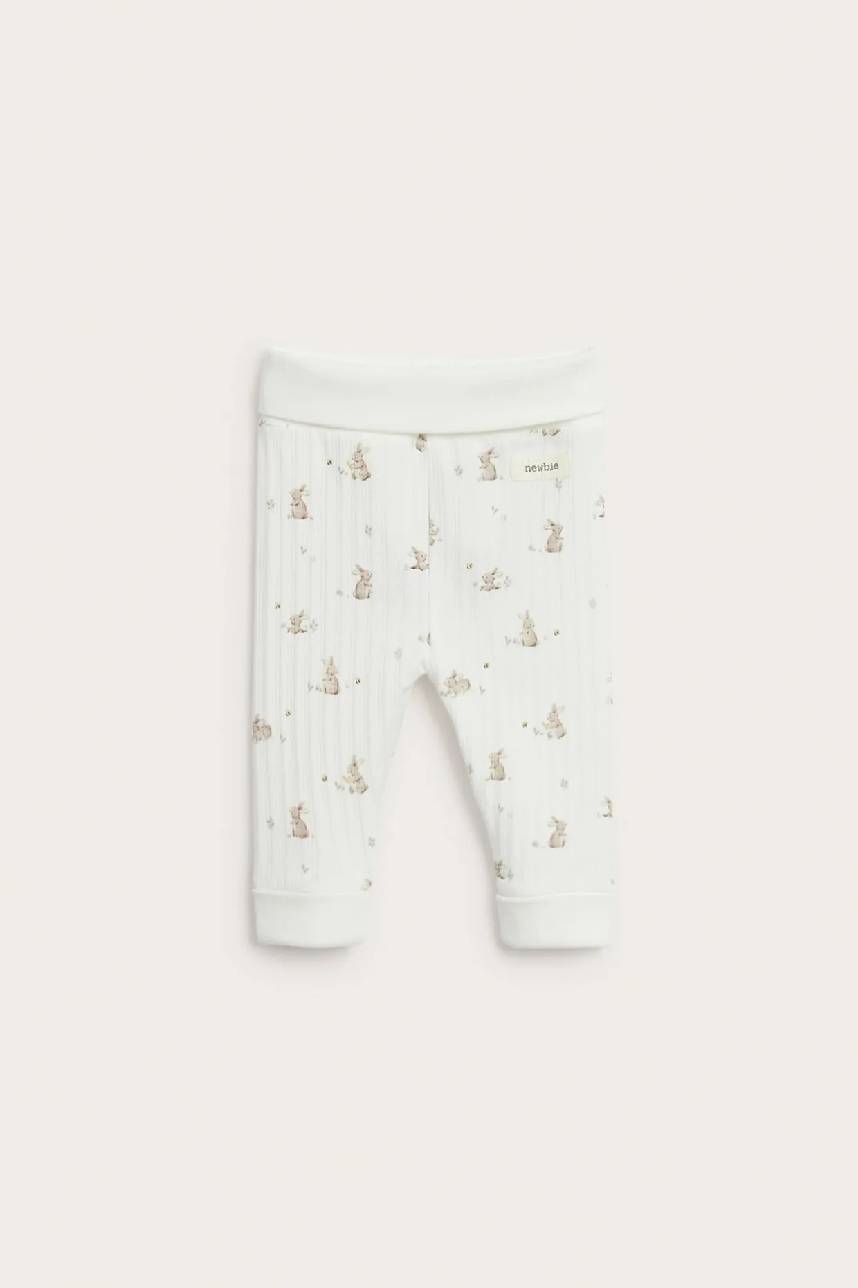 Prążkowane legginsy w króliki