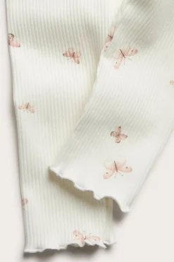 Prążkowane legginsy w motyle