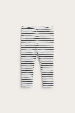 Prążkowane legginsy w paski