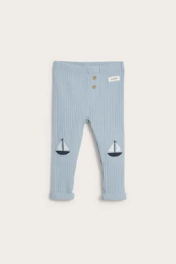 Prążkowane legginsy z aplikacją