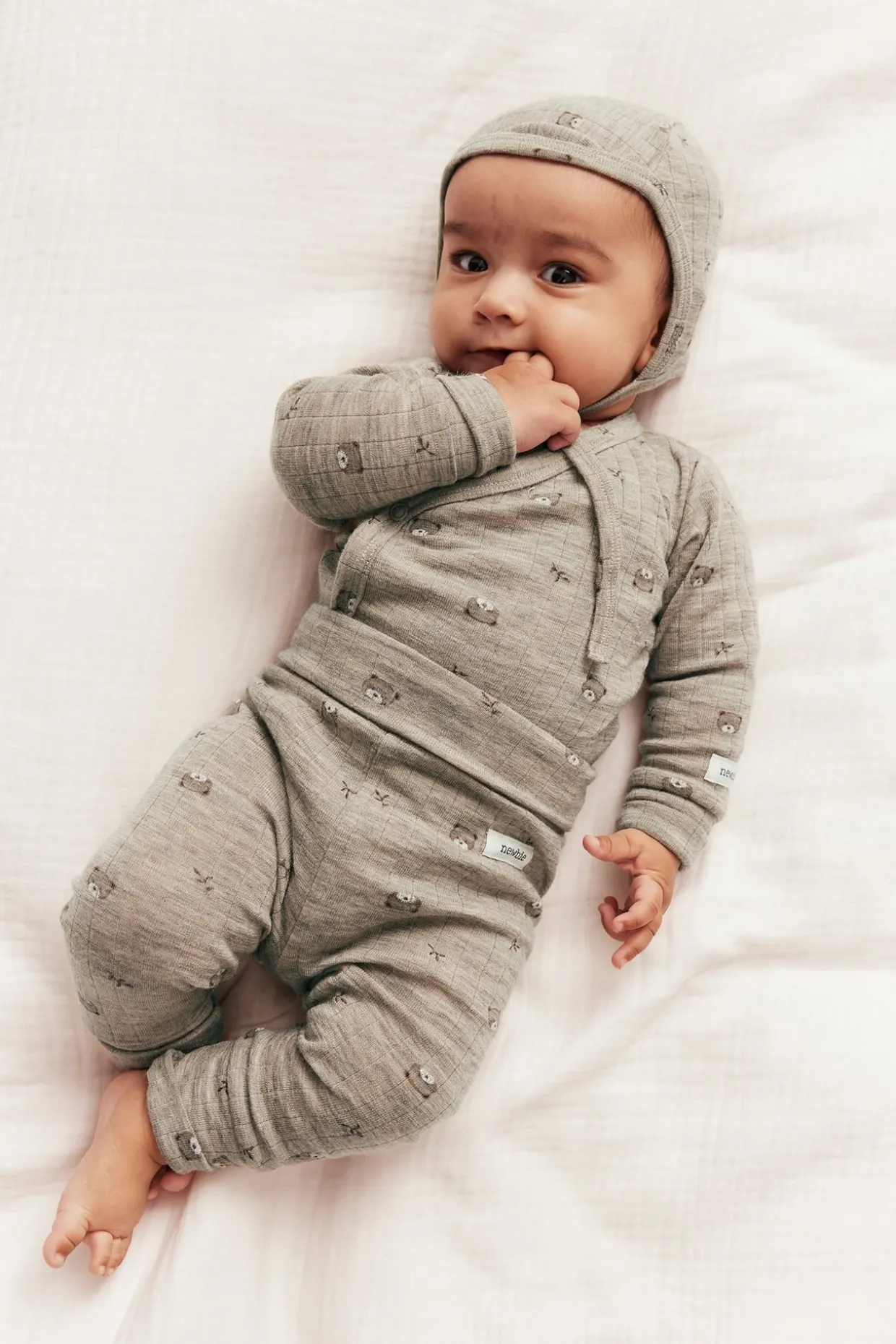 Prążkowane legginsy z wełny